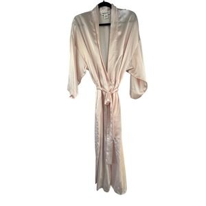 Vintage Christian Dior Blush Pink Satan Monogram Kimono Robe Size S Feminine